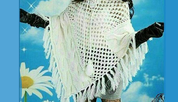 شنل بافتنی با میل و قلاب بسیار شیک زنانه یا بچگانه